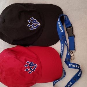 Cheer Athletics hats & lanyard
